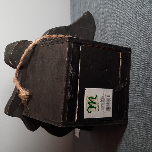 Rustic Black Bear Birdhouse Wood Clean Out Door Hangs - Picture 3 of 7